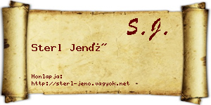 Sterl Jenő névjegykártya